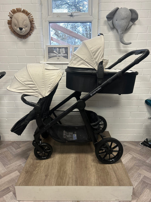 Ickle Bubba Virgo Growing Family 11 Piece Pram - Black / Stone / Black