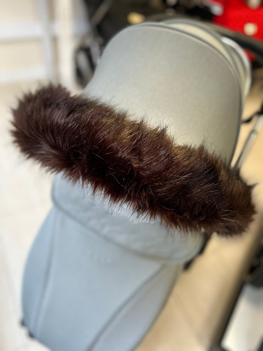 Fluffy Pram Hood Fur - Chocolate