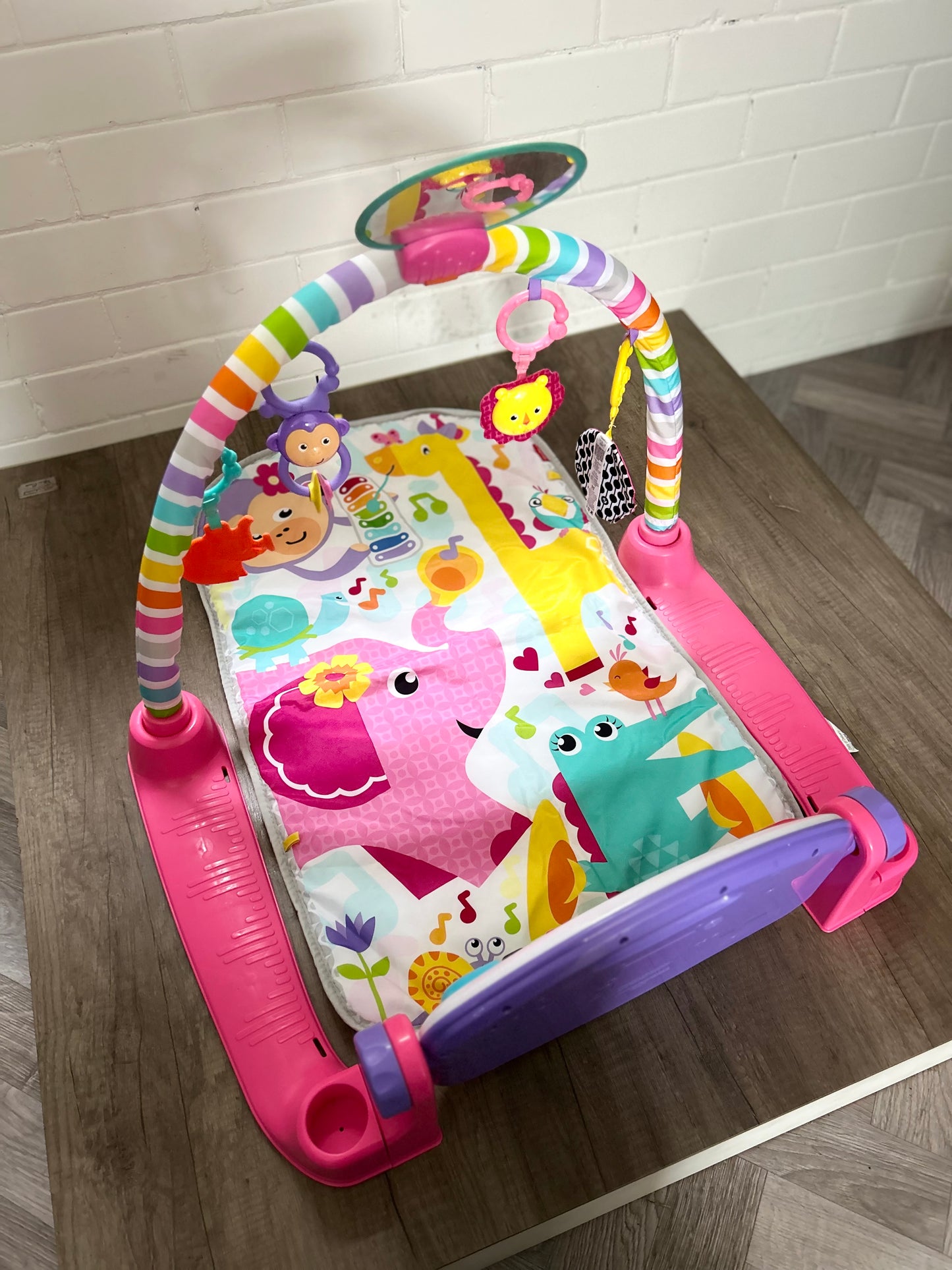 Fisher-Price Glow and Grow Kick & Play Piano Baby Gym Pink