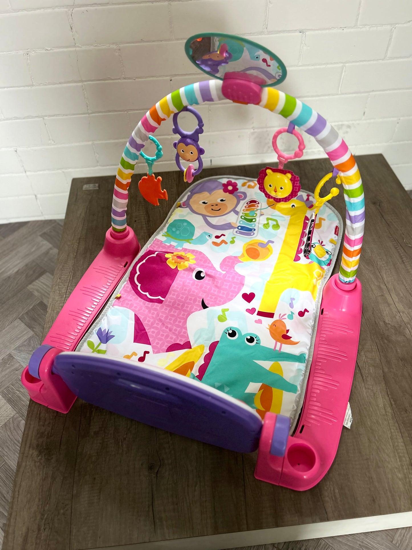 Fisher-Price Glow and Grow Kick & Play Piano Baby Gym Pink