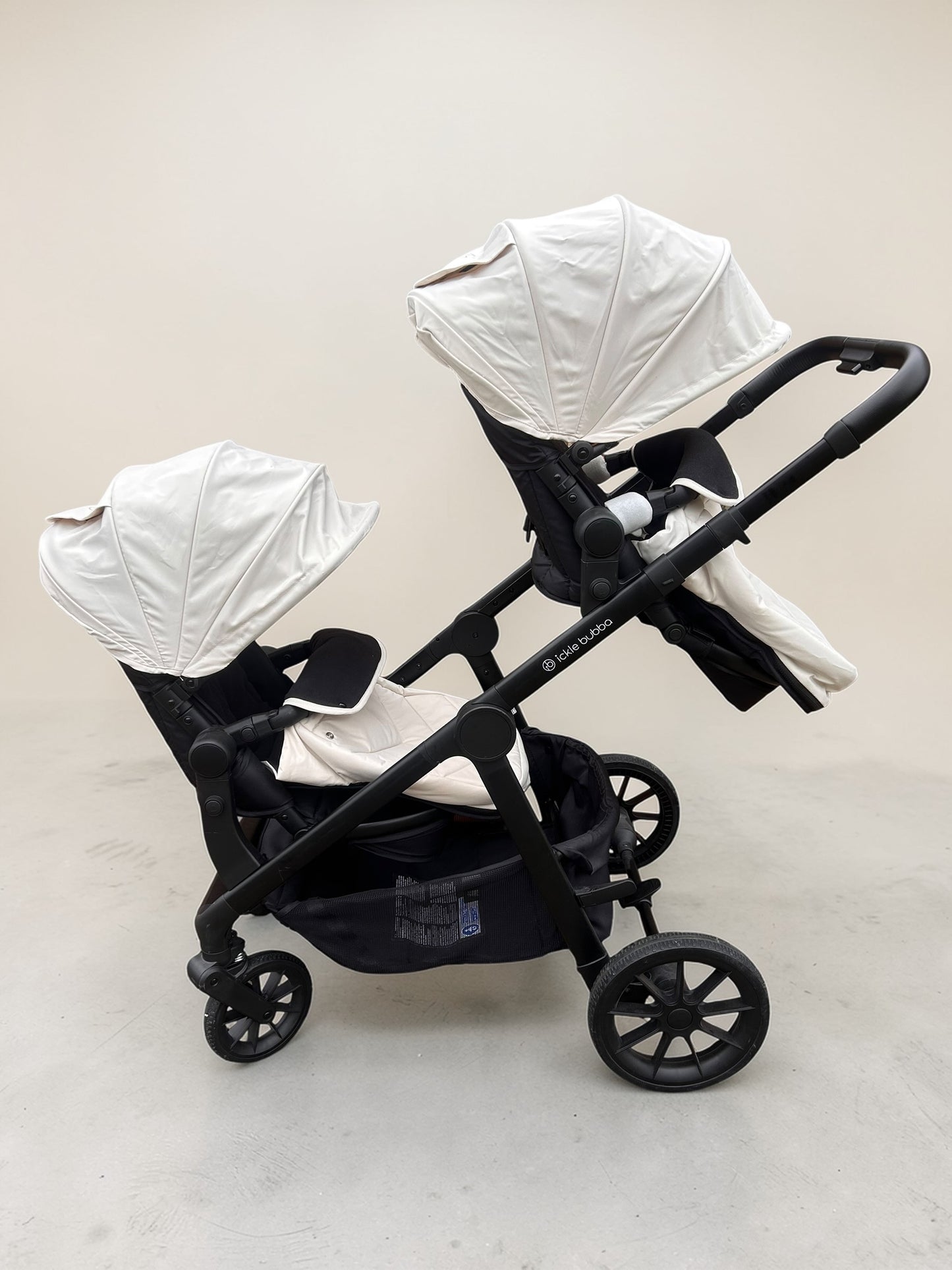 Ickle Bubba Virgo Double Travel System - Black/Stone