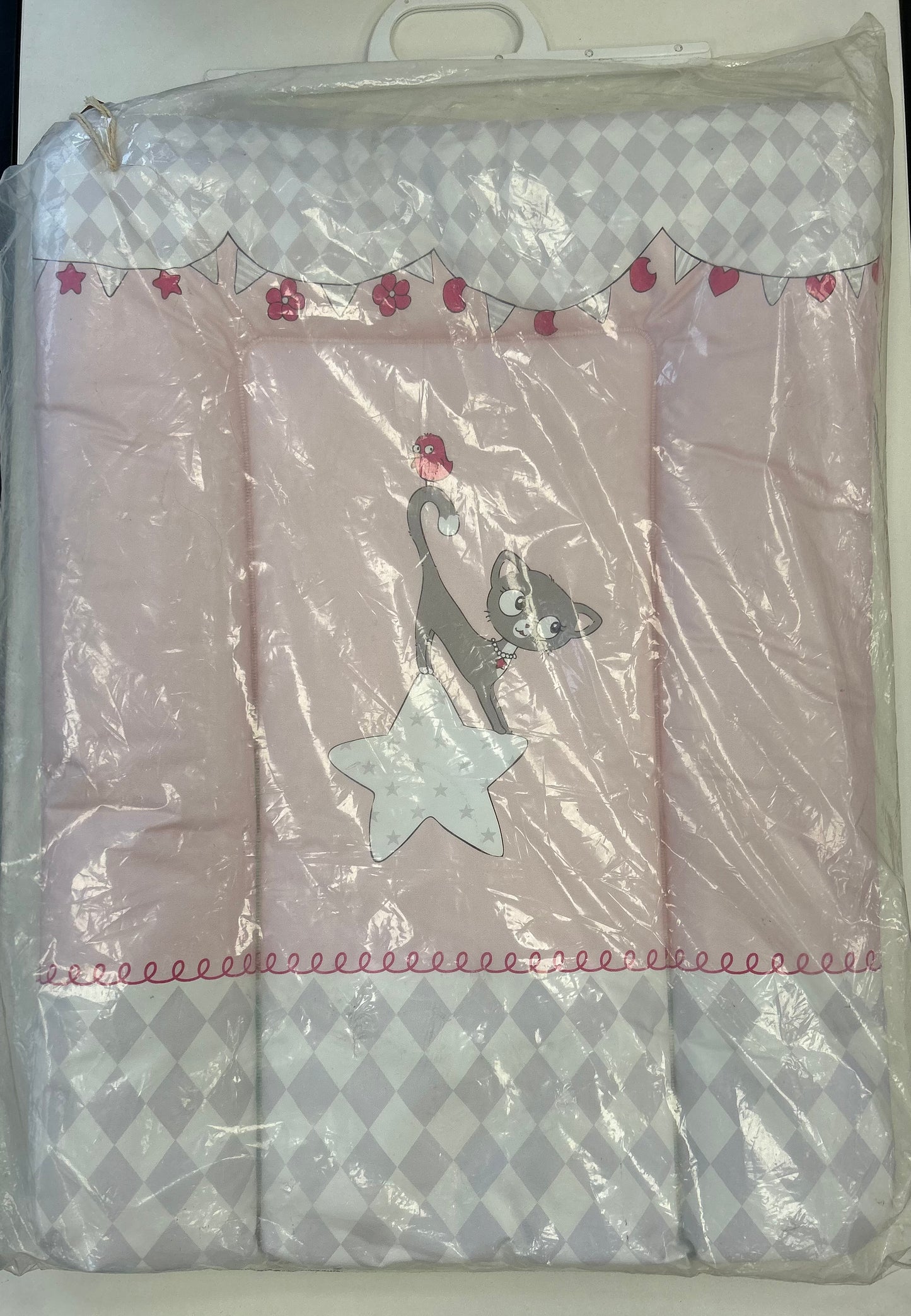 Deluxe Baby Changing Mat - Pink Cat