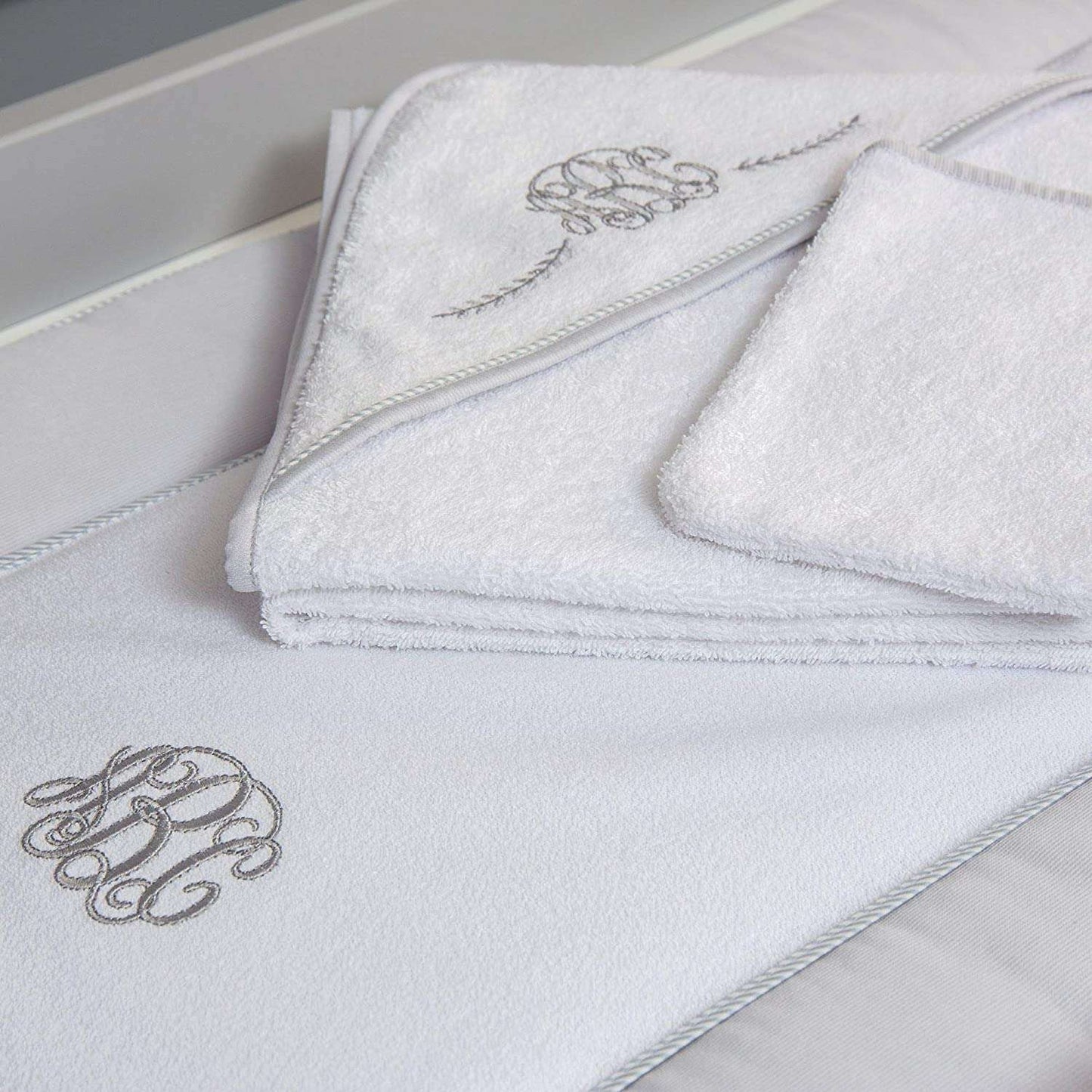 Funna Baby ABC Embroidered Hooded Bath Towel and Hand Mitt