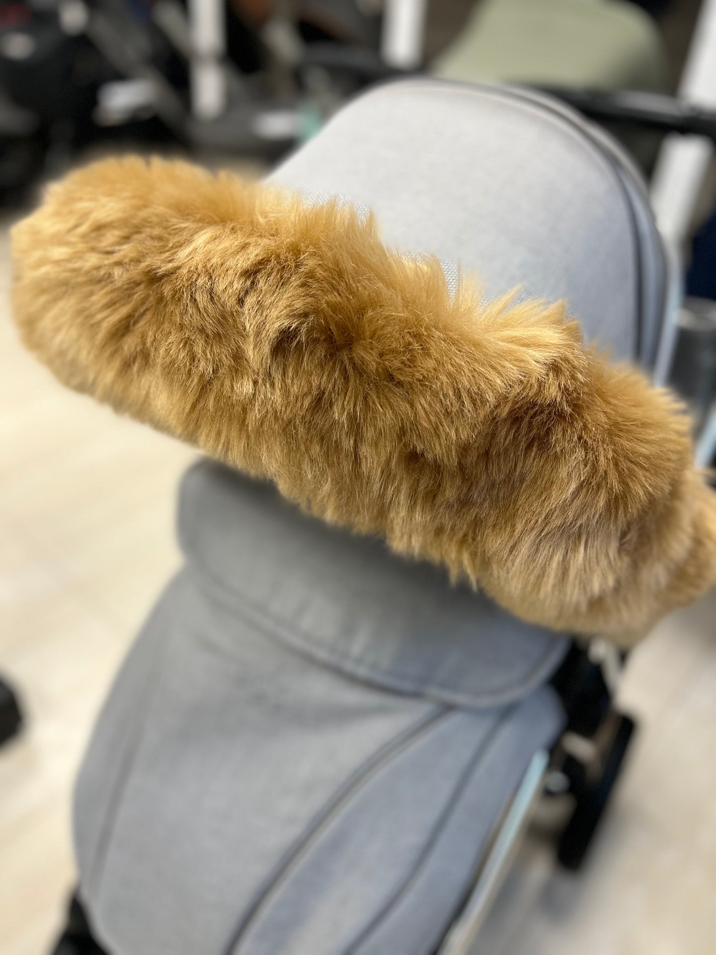 Tan Extra Fluffy Fur Pram Hood Trim