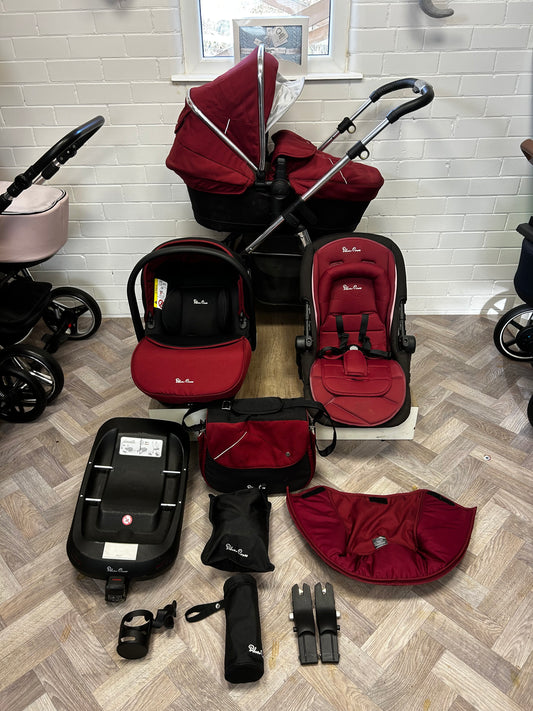 Silver Cross Pioneer 3in1 Travel System - Vintage Red