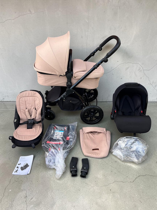 Ickle Bubba Stomp Luxe Travel System + Isofix Base - Desert / Black