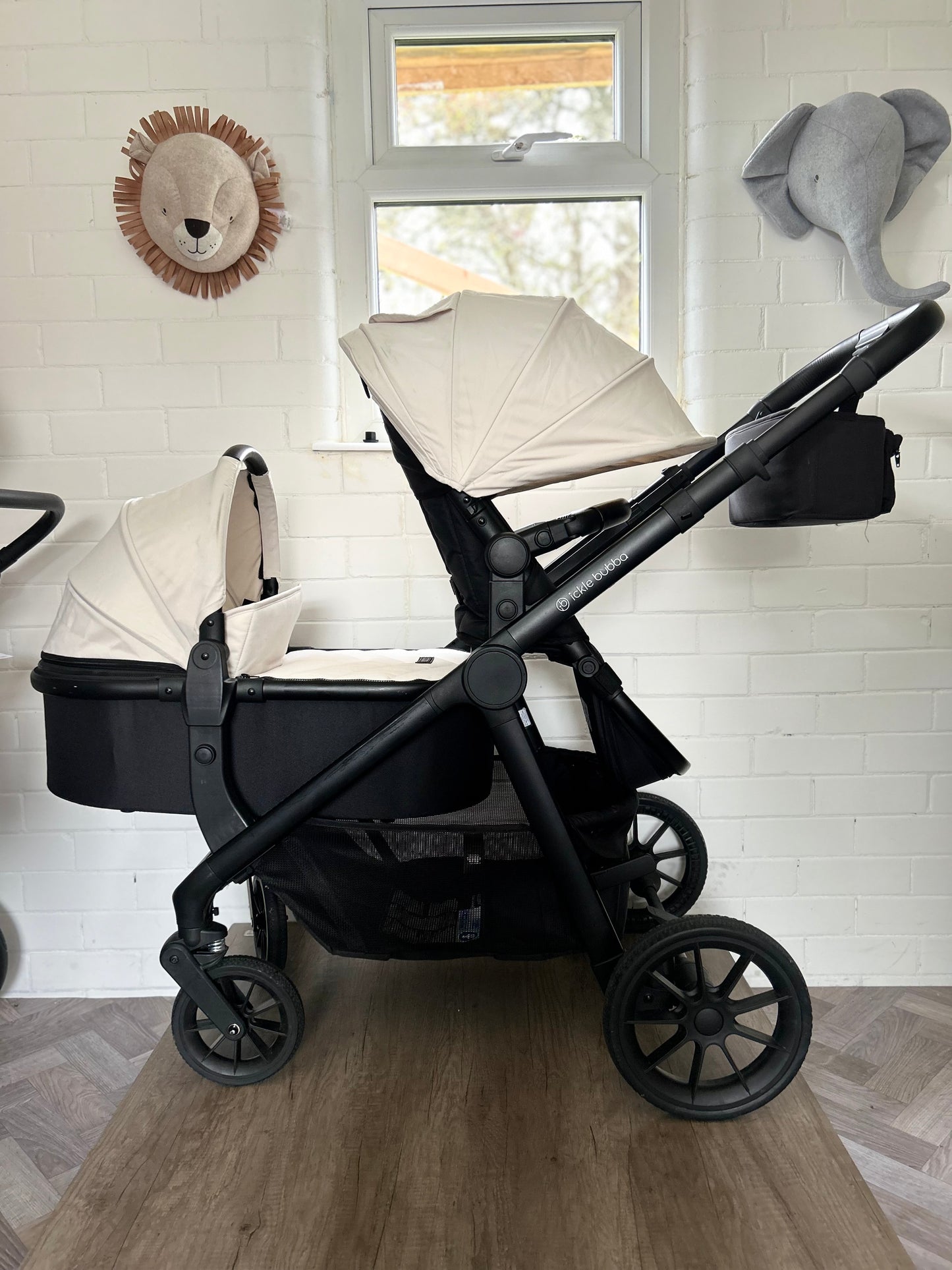 Ickle Bubba Virgo Growing Family Double Travel System - Stone