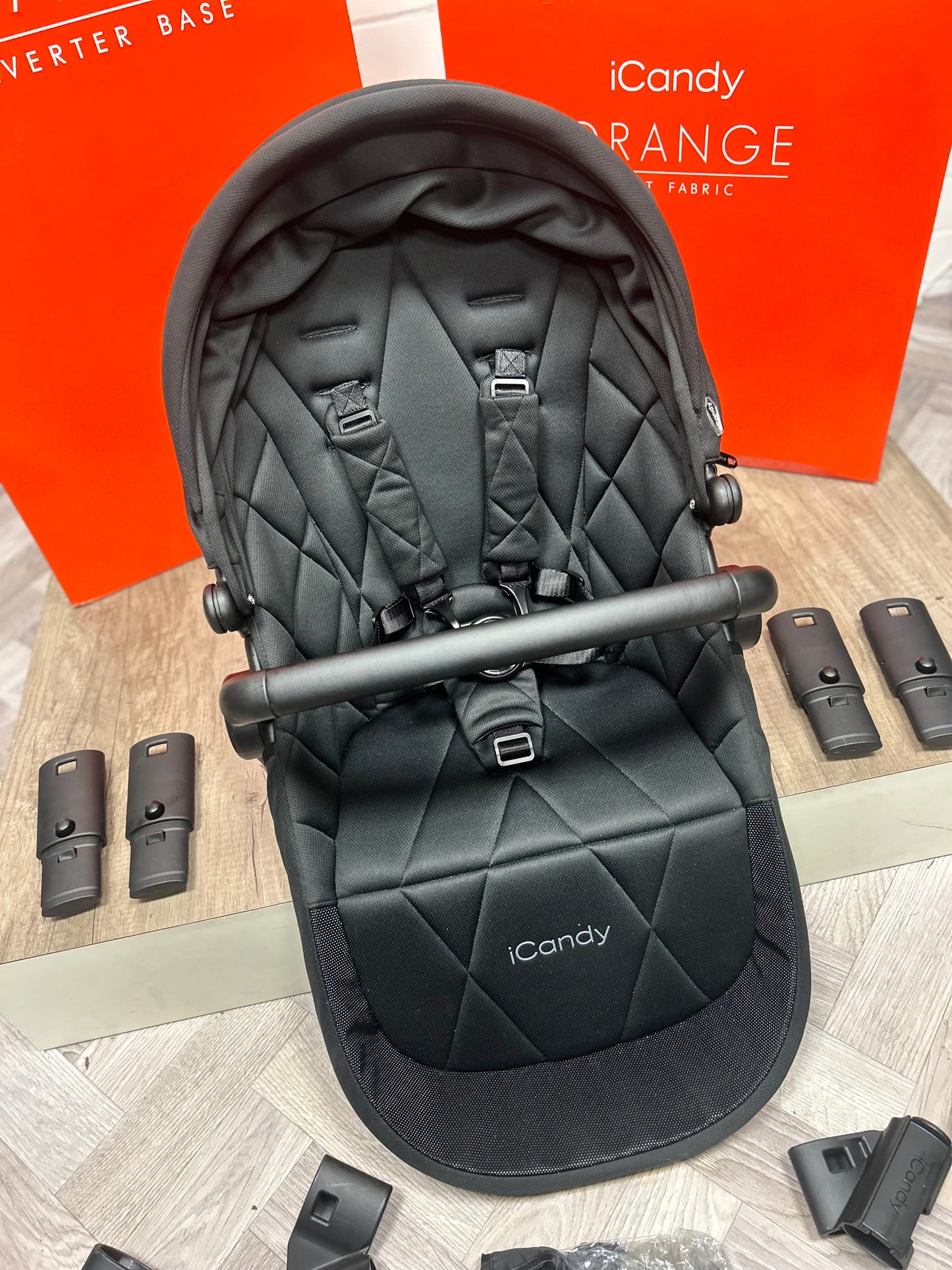 iCandy Orange 3 Black Converter Base & iCandy Orange 3 Black Second Seat Fabric