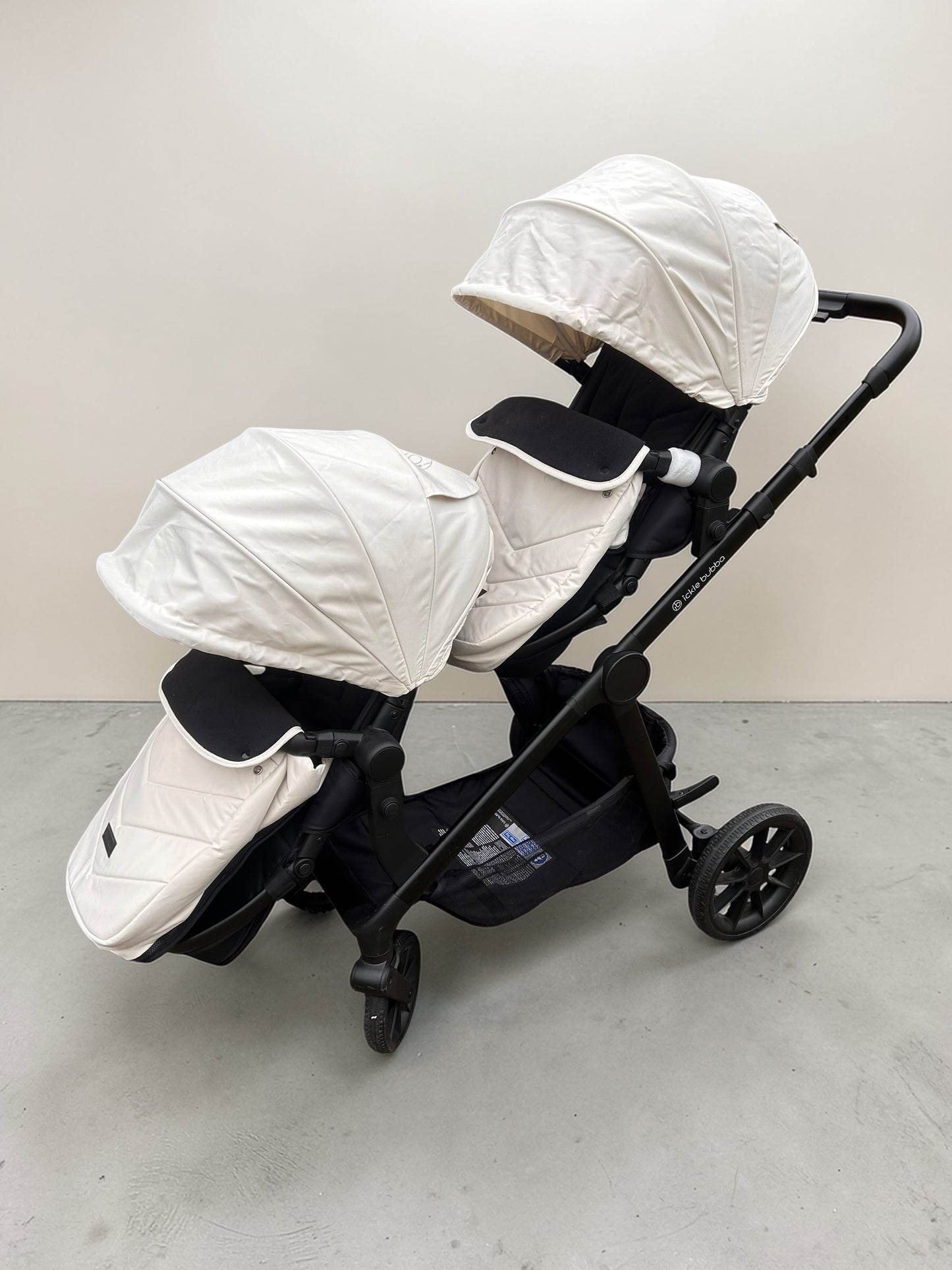 Ickle Bubba Virgo Double Travel System - Black/Stone