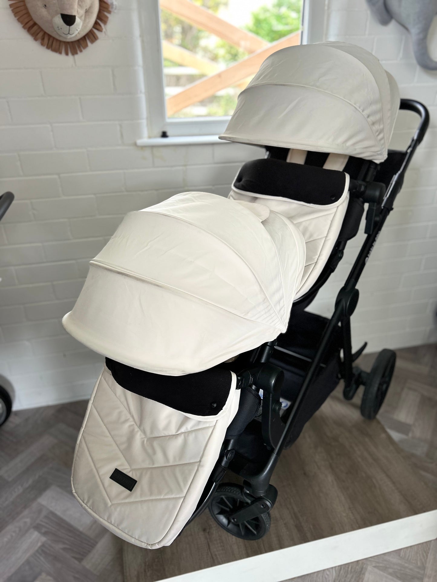 Ickle Bubba Virgo Growing Family Double Travel System - Stone