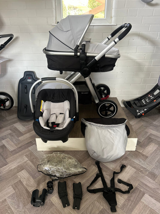 Mothercare 4-Wheel Journey Pushchair - Grey/Brushed Silver