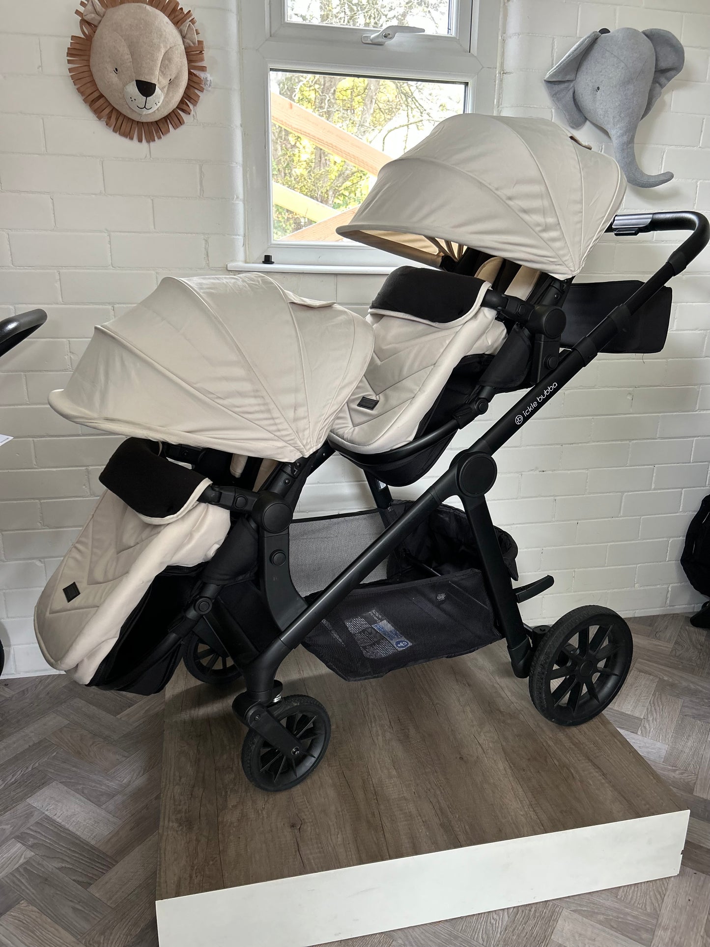 Ickle Bubba Virgo Growing Family Double Travel System - Stone