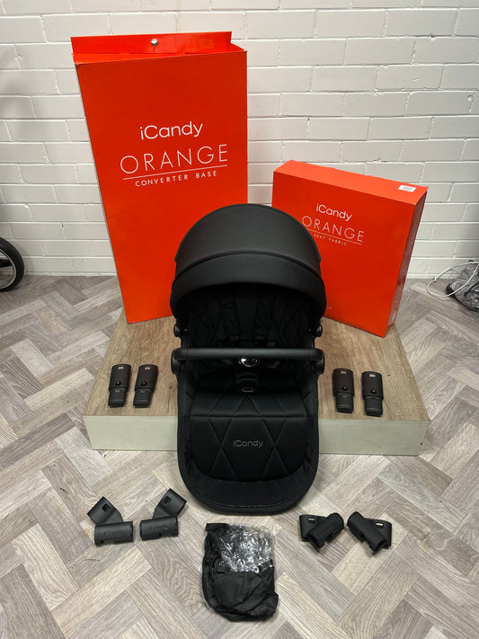 iCandy Orange 3 Black Converter Base & iCandy Orange 3 Black Second Seat Fabric