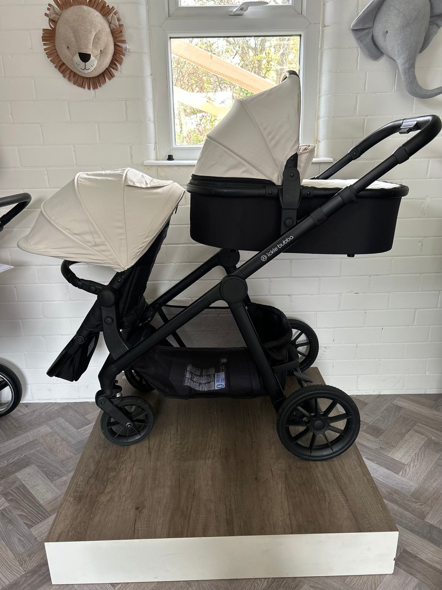 Ickle Bubba Virgo Growing Family Double Travel System - Stone