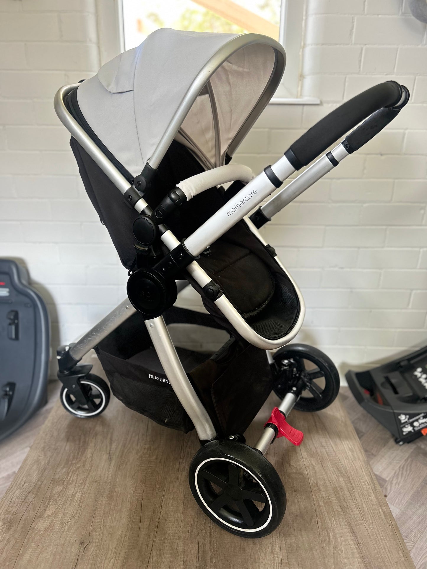 Mothercare 4-Wheel Journey Pushchair - Grey/Brushed Silver