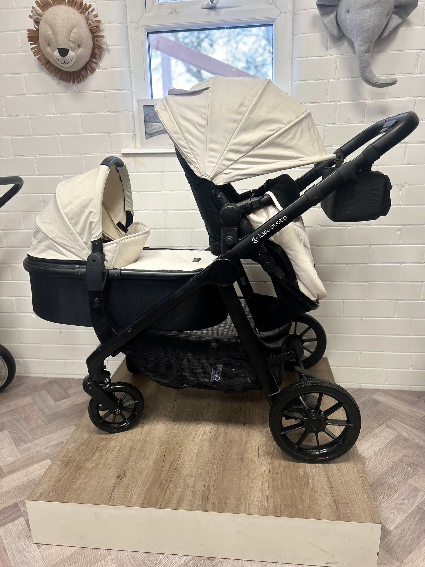 Ickle Bubba Virgo Growing Family 11 Piece Pram - Black / Stone / Black