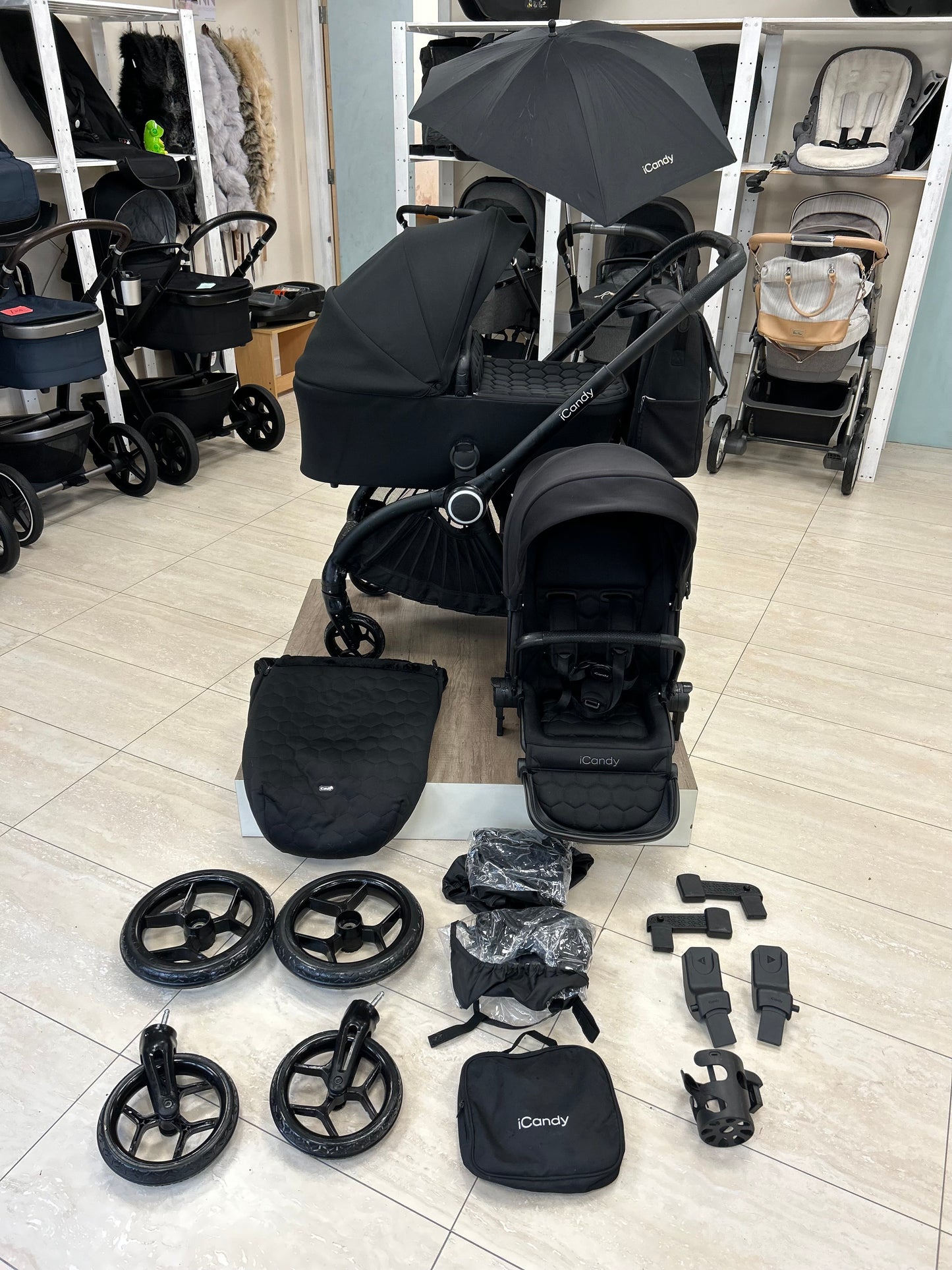 iCandy Core Pushchair and Carrycot - Complete Bundle - Jet, Black edition