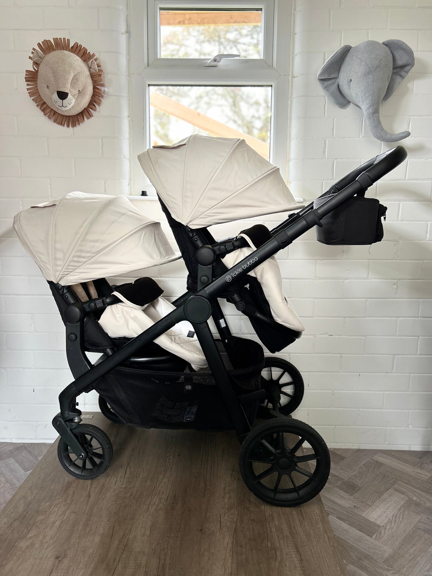 Ickle Bubba Virgo Growing Family Double Travel System - Stone