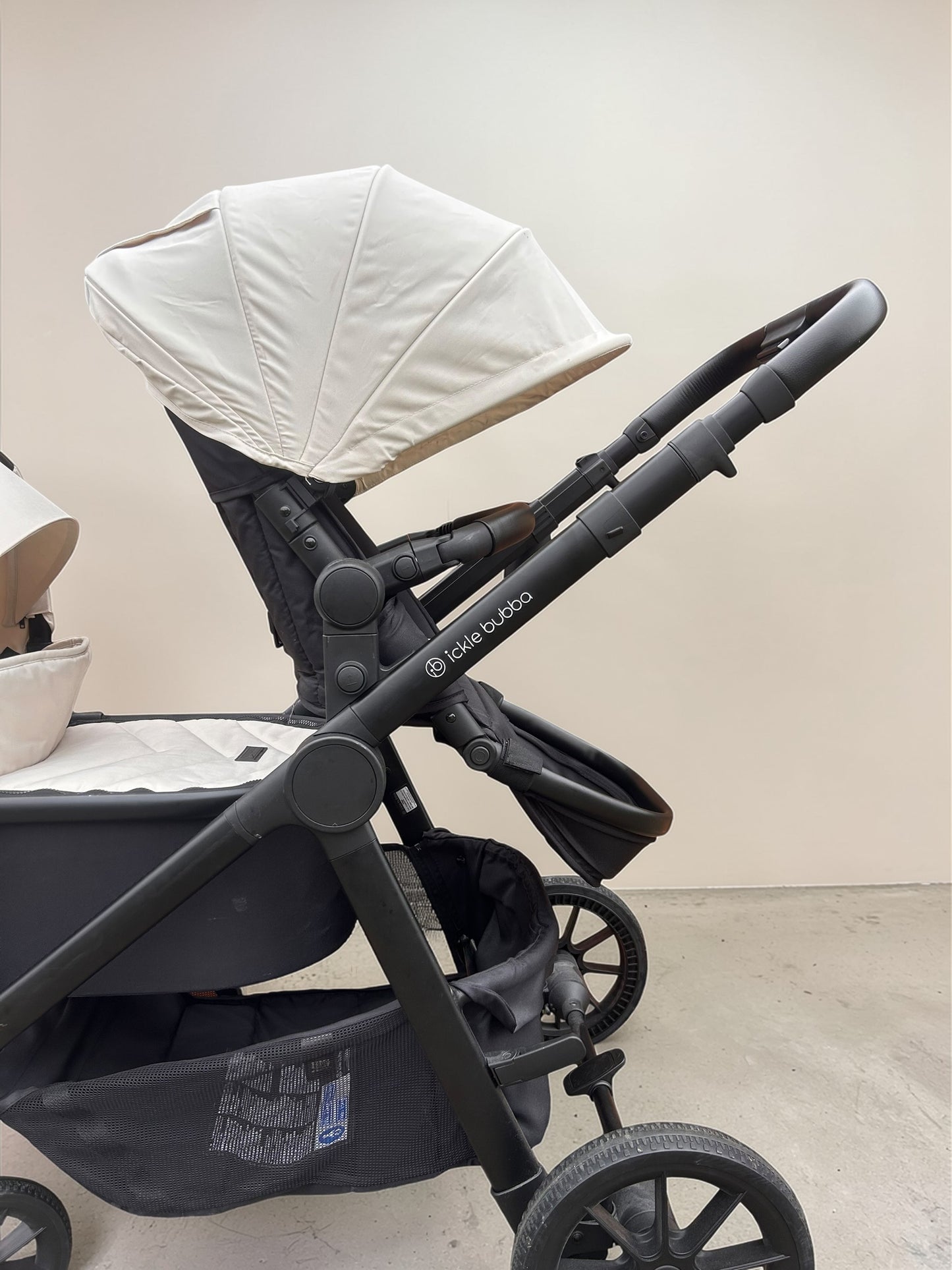 Ickle Bubba Virgo Double Travel System - Black/Stone
