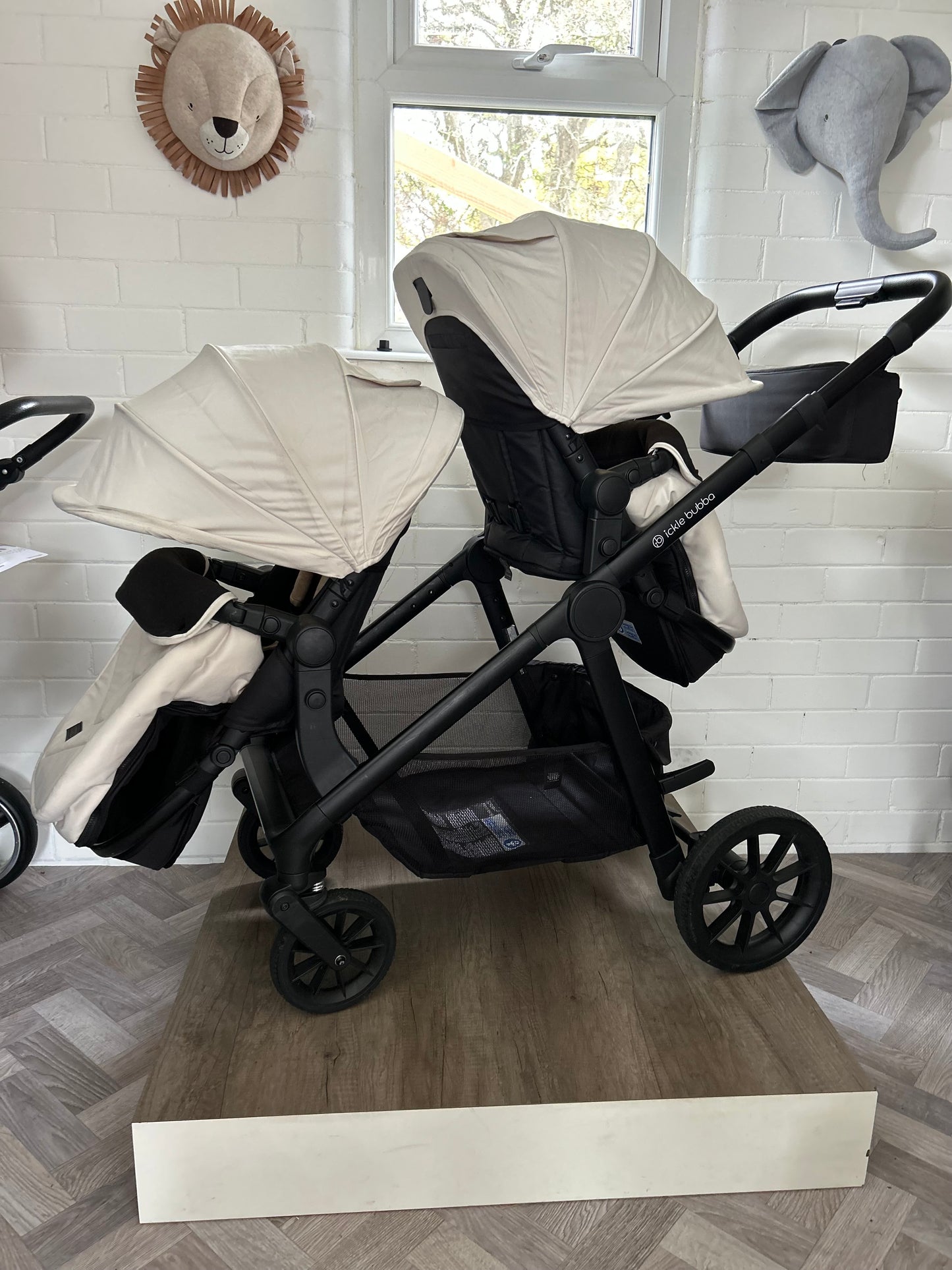 Ickle Bubba Virgo Growing Family Double Travel System - Stone
