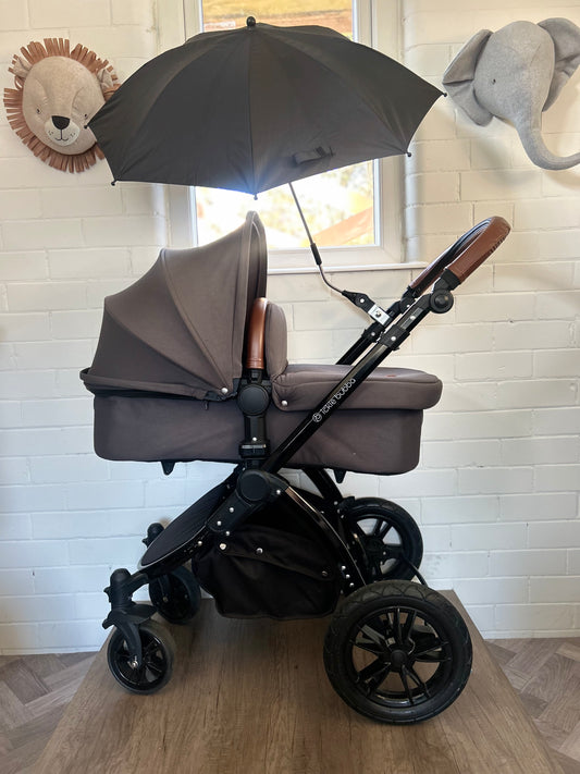 Ickle Bubba Stomp Luxe 3in1 Travel System- Charcoal Grey