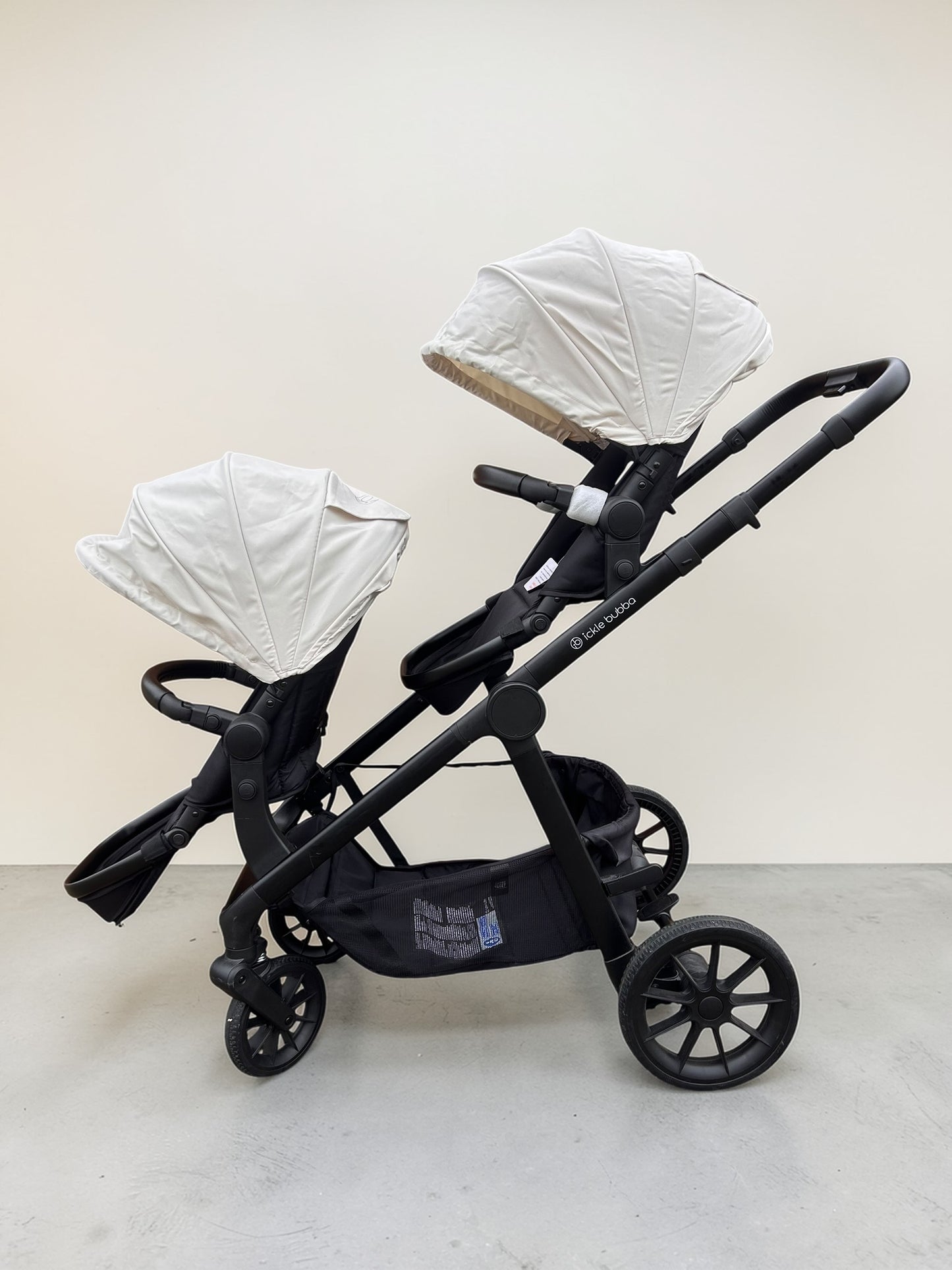 Ickle Bubba Virgo Double Travel System - Black/Stone