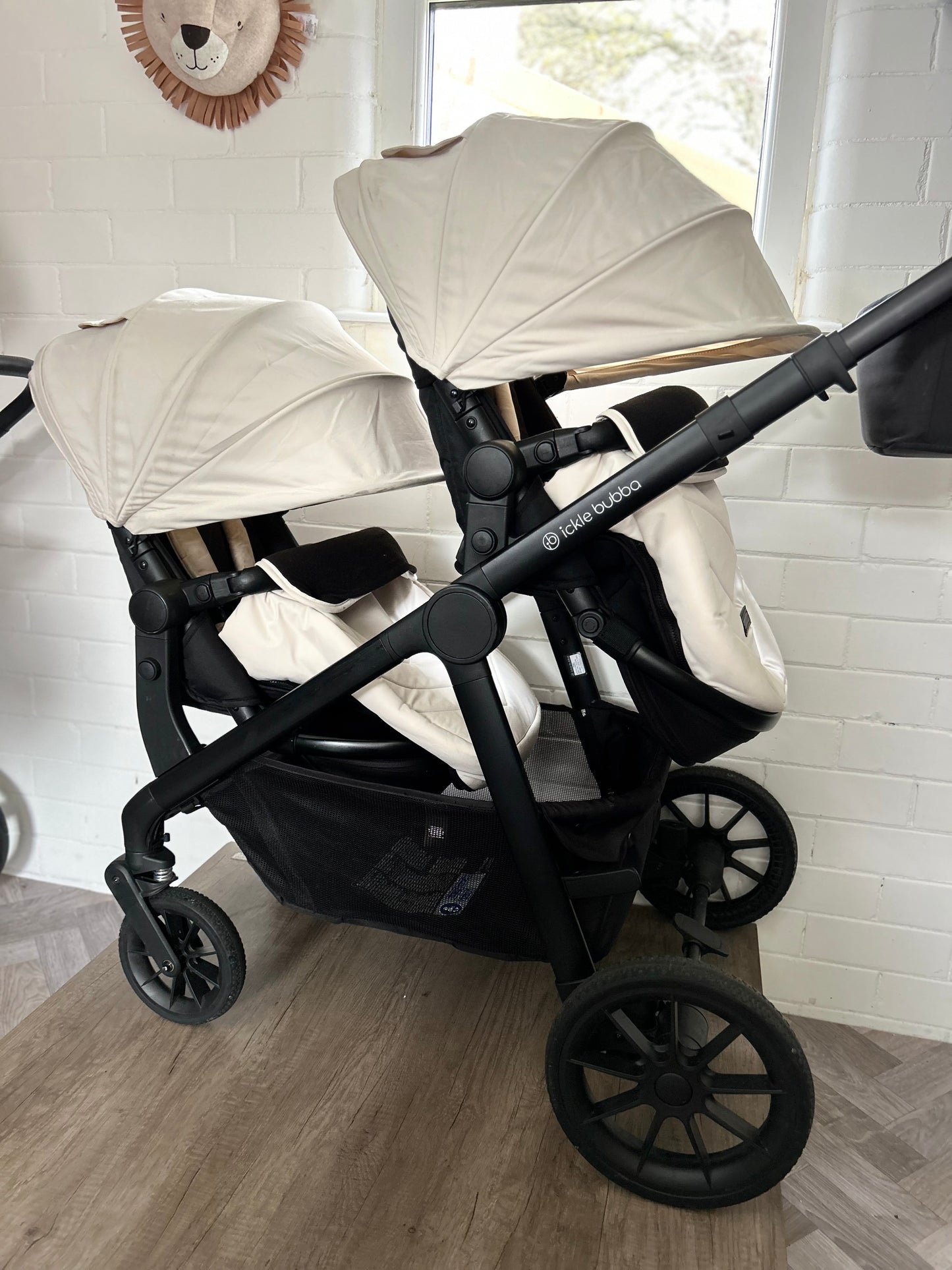 Ickle Bubba Virgo Growing Family Double Travel System - Stone