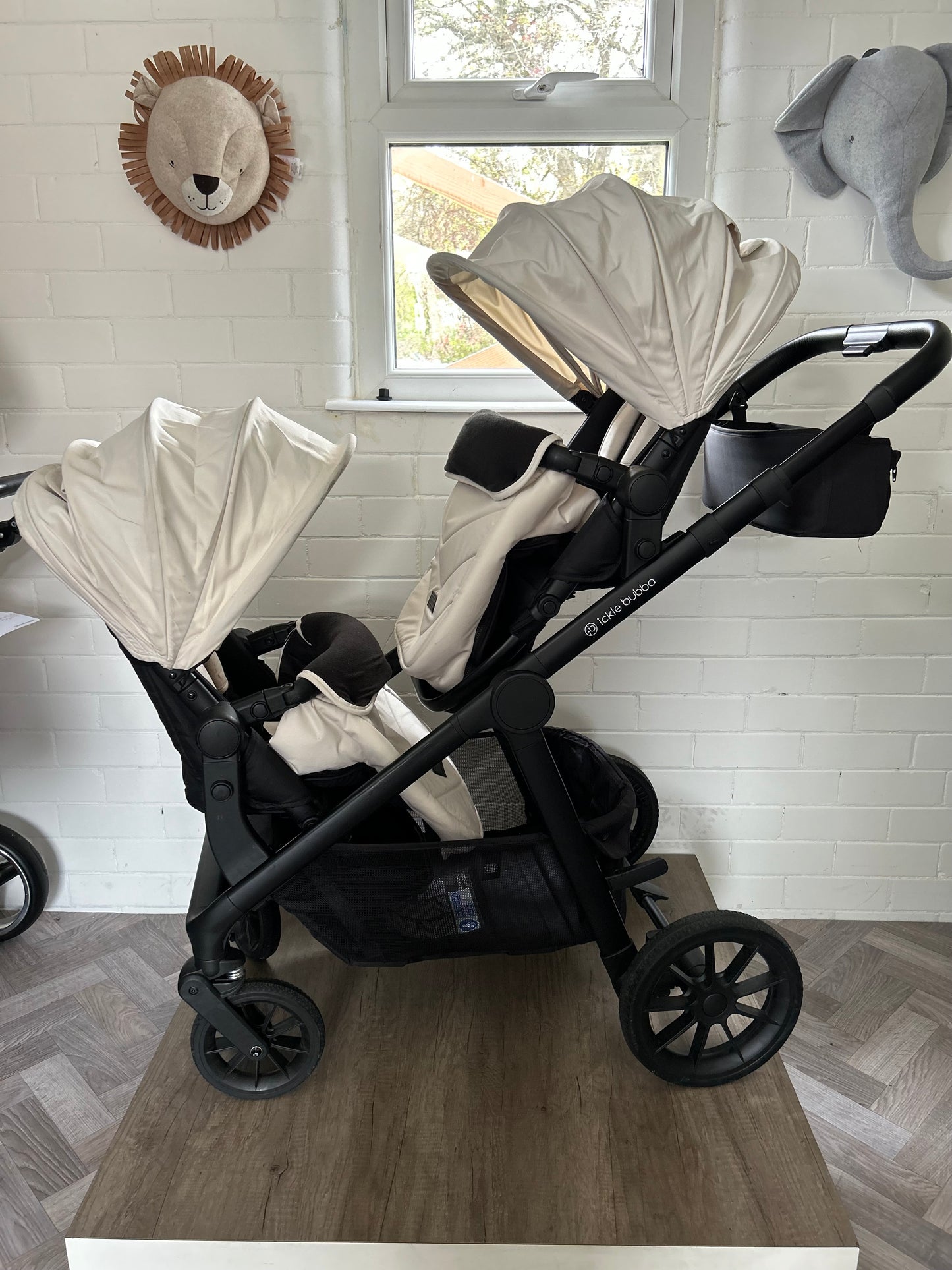 Ickle Bubba Virgo Growing Family Double Travel System - Stone