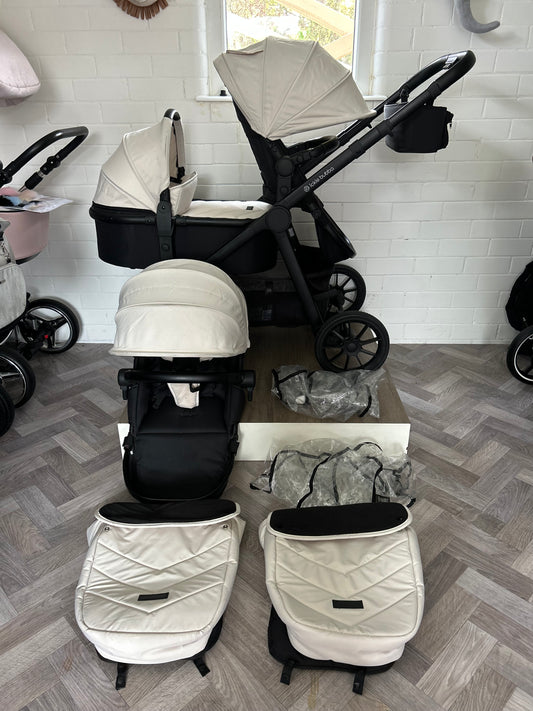 Ickle Bubba Virgo Growing Family Double Travel System - Stone