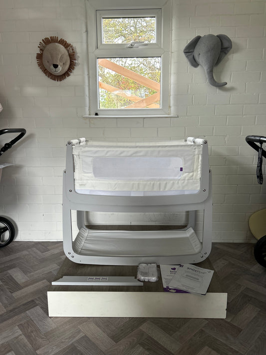 SnüzPod 4 Bedside Crib, Haze Grey