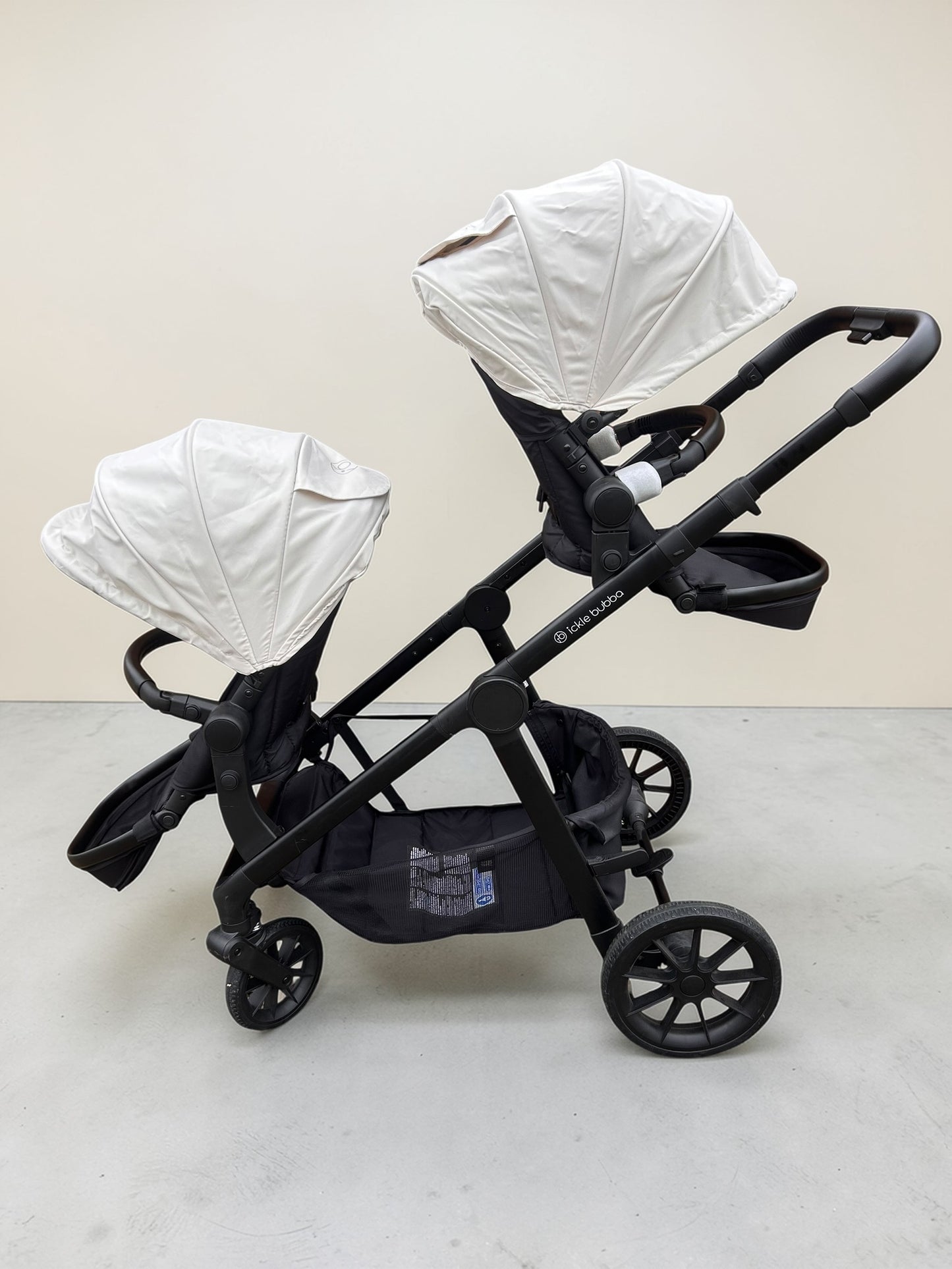 Ickle Bubba Virgo Double Travel System - Black/Stone