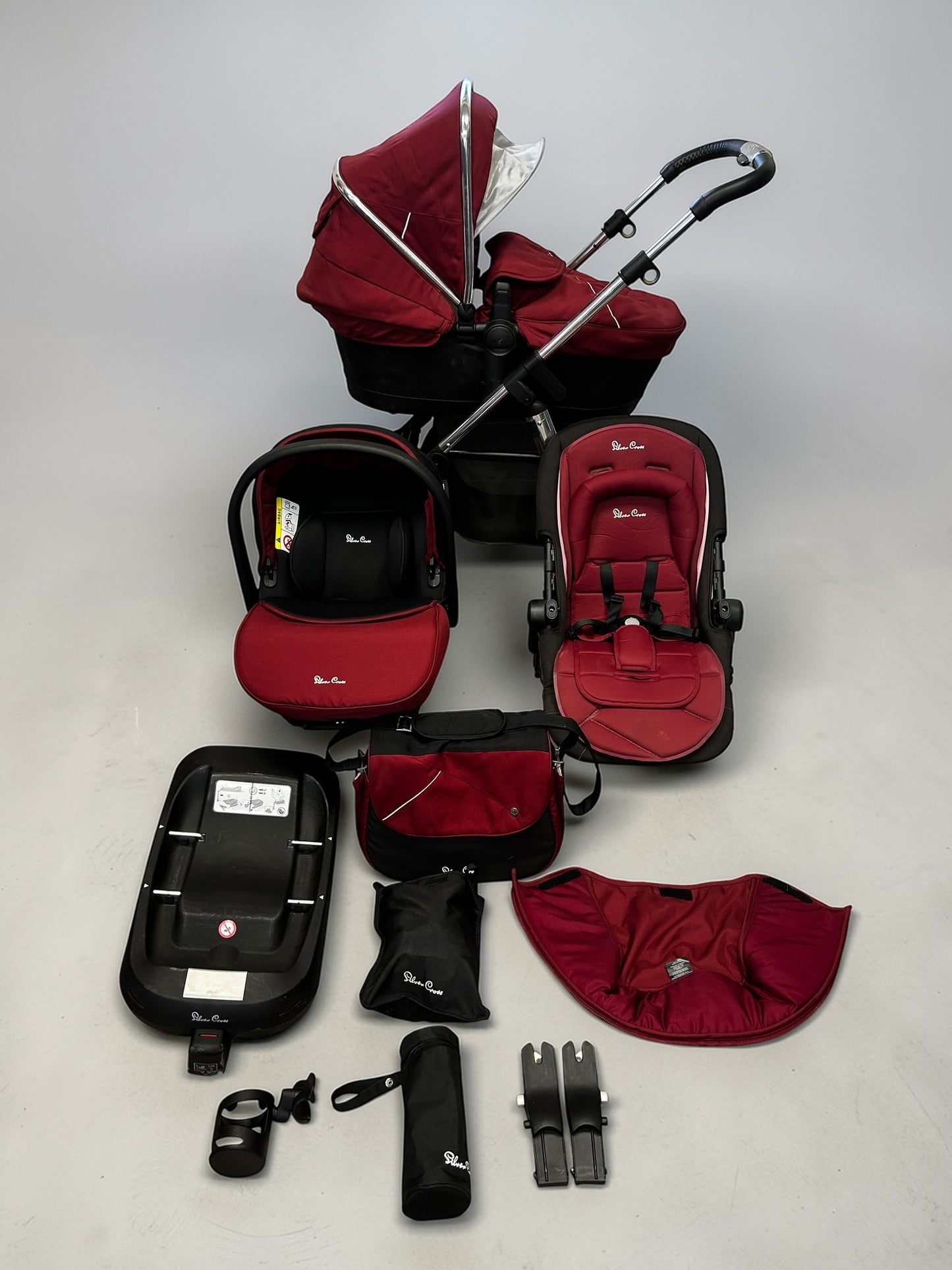 Silver Cross Pioneer 3in1 Travel System - Vintage Red